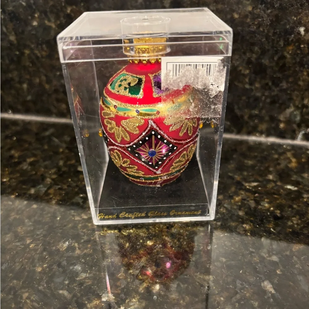 Hand Crafted Glass Ornament in Acrylic Box